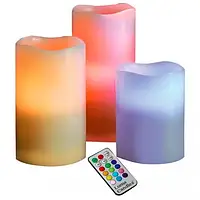 Светодиодный Ночник Набор свечей LED светильник 3 свечи 12 цветов Luma Candles Color Changing с пультом