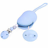 Контейнер для пустушки силіконовий на блискавці, Blue, фото 2