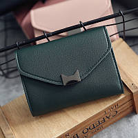 Стильний жіночий розкладний гаманець, компактний міні-гаманець "Queen" (темно-зелений)