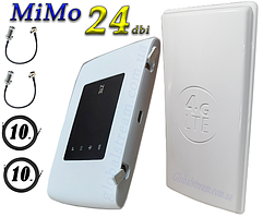 Комплект оригінал 4G на дальній прийом ZTE MF920u + Антена планшетна MIMO 2×24dbi (48 дб) 698-2690 МГц Укр!