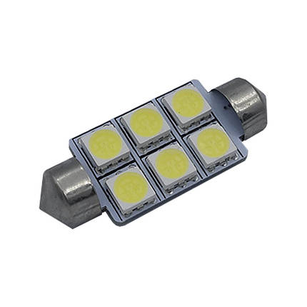 Лампа LED софітна SV8.5; 1W; 12V; 6 - діодів; D-14 mm; L-36mm. (S85-36-006W5050) (уп. 50 шт), фото 2