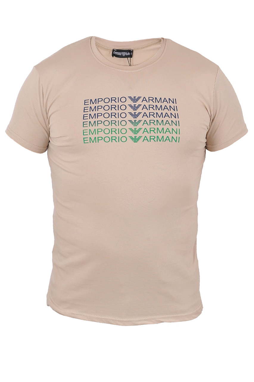 Футболка чоловіча Armani 23-A2114 бежева
