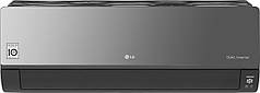 Кондиціонер LG Artcool Mirror AC09BQ, 25 м2, інвертор, A++/A+, до -15°С, R32, Wi-Fi, чорний