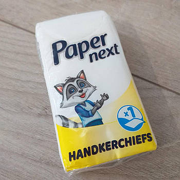 Паперові серветки, хустки носові Paper Next одношарові без аромату, набір 54 пачки по 9 шт Білий (KG-9997)