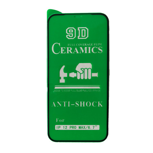 Захисне скло CERAMIC iPhone 12 Pro Max Black тех упаковка, фото 1