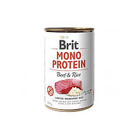 Вологий корм для собак Brit Mono Protein Beef & Rice 400г з яловичиною та рисом