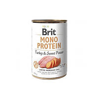 Влажный корм для собак Brit Mono Protein Turkey & Sweet Potato 400г с индейкой и бататом