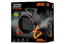 Теплова гармата 2E Ceramic — 3 кВт, до 30 м², 280 м³/год, керамічний нагрівальний елемент (PTC), фото 2