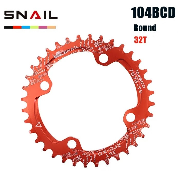 Передня зірка SNAIL narrow wide 32Т, 104ВСD, кругла, червона