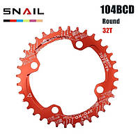 Передня зірка SNAIL narrow wide 32Т, 104ВСD, кругла, червона