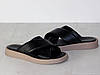 Стильні чорні шкіряні шльопки жіночі на бежевій підошві 40р, фото 9