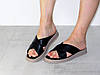 Стильні чорні шкіряні шльопки жіночі на бежевій підошві 40р, фото 2