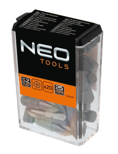 Біти Neo Tools, 1/4", PH2x25мм, 20шт, сталь S2