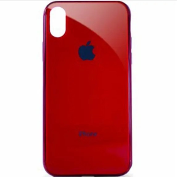 Чохол накладка Glass Case Logo для iPhone Xs Max Red, фото 1