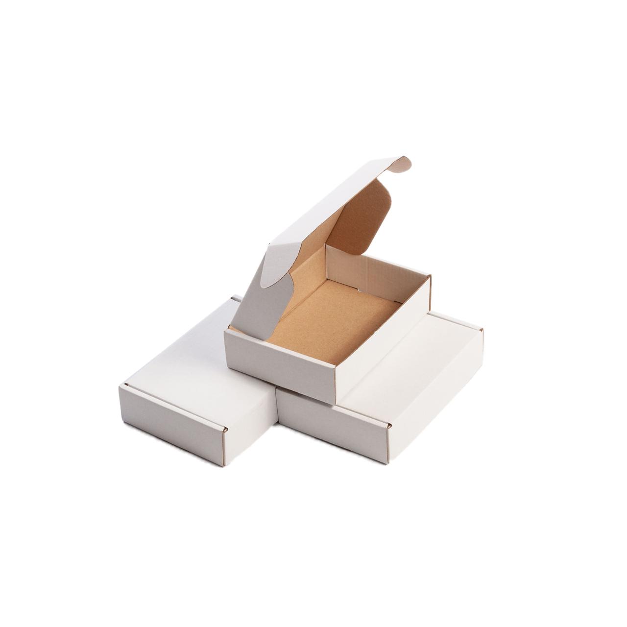 Картонні коробки 155×110×36 мм самозбірні білі, фото 1