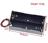 Тримач для батареї 18650 з дротами на 2 слоти, фото 2