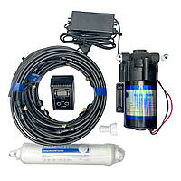 Набір форс. жел. рис.15 шт 0,4 мм с-ма ТУМАН (насос+трубка-18м+трійник чорн.-15шт+фільтр+таймер)