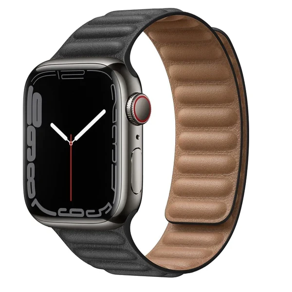 Ремінці Magnetic Leather Loop - для Apple Watch Black 42/44/45/49mm