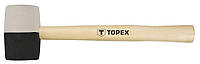 Киянка резиновая TOPEX, 450г, 58мм, рукоятка деревянная, чёрно-белый
