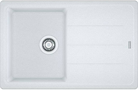 Мийка кухонна Franke Basis, фраграніт, прямокутник, з крилом, 780х500х200мм, чаша - 1, накладна, BFG 611-78, білий, фото 1