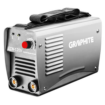 Зварювальний апарат інверторний GRAPHITE 56H811, 120А, 4.9кВт, 220-230В, IGBT, Hot start, 4.7кг, фото 1