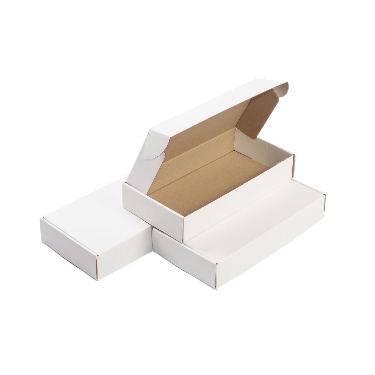 Картонні коробки самозбірні 303х153х53, білі, фото 1