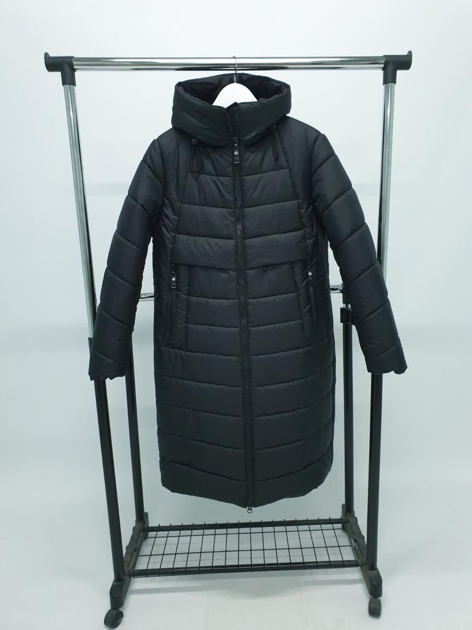 Теплий чорний якісний фабричний жіночий пуховик Анжело, фото 1