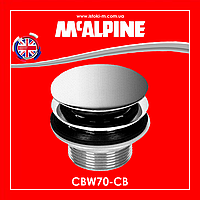 Злив для кухонної мийки 1 1/2x70 мм з пробкою клик-клак CBW70-CB McALPINE