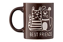 Чашка Ardesto Best friends, 330 мл, коричнева, кераміка, фото 5