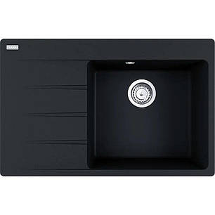 Мийка кухонна Franke Centro, фраграніт, прямокутник, з крилом, 780х500х200мм, чаша - 1, накладна, CNG 611-78 TL , онікс, фото 1