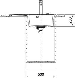 Мийка кухонна Franke Centro, фраграніт, прямокутник, з крилом, 780х500х200мм, чаша - 1, накладна, CNG 611-78 TL , онікс, фото 3