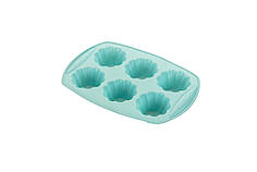 Форма для випікання мафінів Ardesto Tasty baking на 6 шт. 30*21*4 см, голубий, силікон.