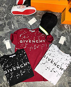 Літня чоловіча футболка Givenchy Paris Red White Туреччина легка футболка червона з бризками Дживанші Париж