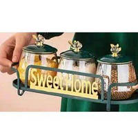 Банки на подставке "Sweet Home" 4пр/наб 300мл YG00934-5 (24наб)