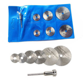 Набір пиляльних дисків для гравера 3,2 мм — 6 дисків + тримач