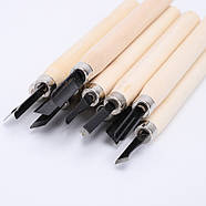 Набір стамесок для роботи по дереву - 10 шт - Набір різців по дереву, фото 4