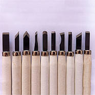 Набір стамесок для роботи по дереву - 10 шт - Набір різців по дереву, фото 5