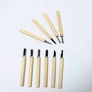 Набір стамесок для роботи по дереву - 10 шт - Набір різців по дереву, фото 6