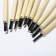 Набір стамесок для роботи по дереву - 10 шт - Набір різців по дереву, фото 7