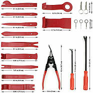 Набір інструментів для зняття обшивки та розбирання салону автомобіля 19 предметів - RED, фото 3