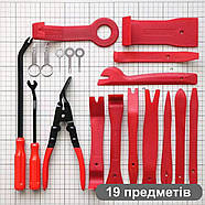 Набір інструментів для зняття обшивки та розбирання салону автомобіля 19 предметів - RED, фото 4