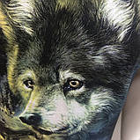 Чоловіча чорна футболка світиться Вовк, фото 3