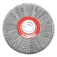 Щетка дисковая Verto, рифленая проволока, 200мм, резьба 32мм
