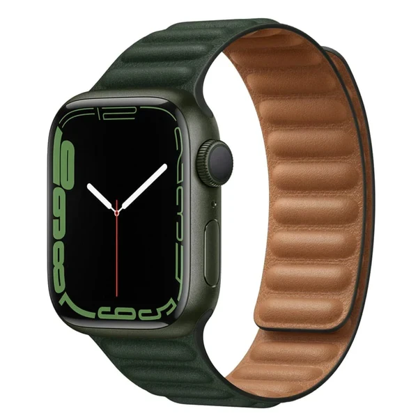 Ремінці  Magnetic Leather Loop - для Apple Watch  Forest Green 42/44/45/49mm