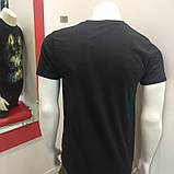 Футболка чоловіча принт світиться собака короткий рукав S чорна, фото 4