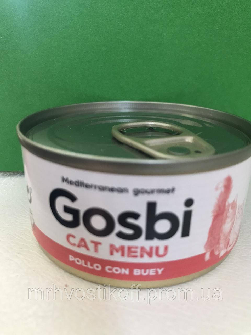 Купить Gosbi cat menu корм для котов курица с телятиной, паштет, 85г ...
