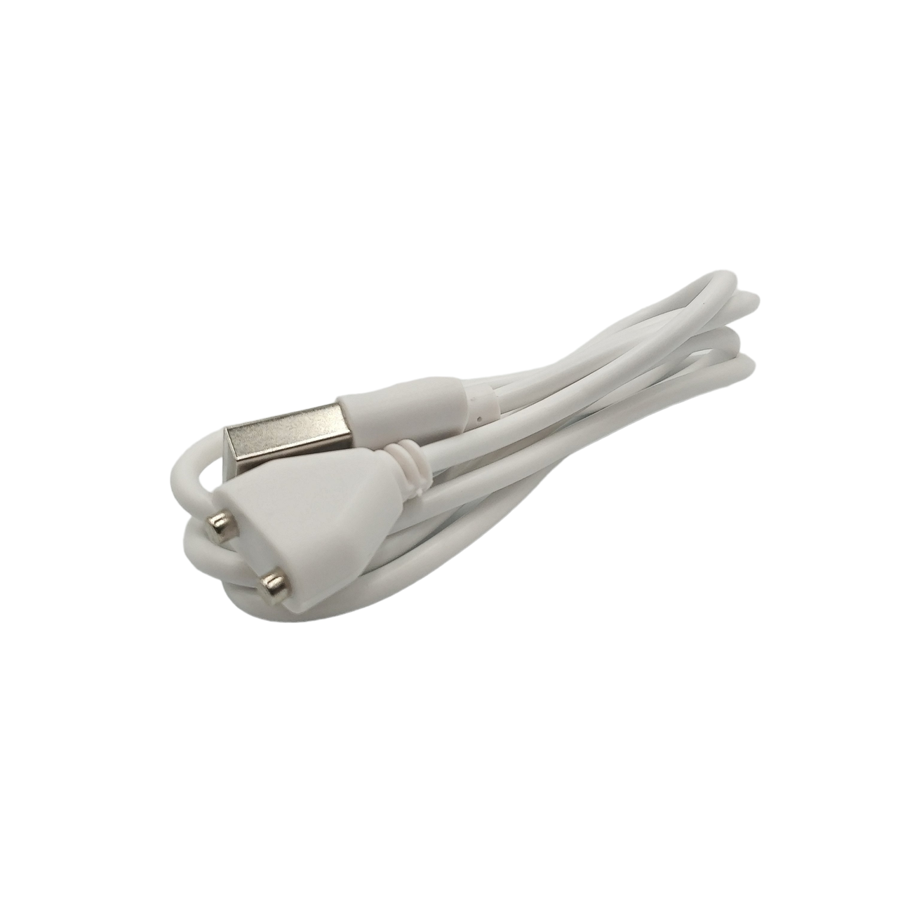 Зарядний магнітний USB кабель для масажерів та інших портативних пристроїв / 80 см. - 10 мм. / Білий