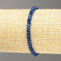 Браслет із камня Лазурит (ім) світло синій гранований рондель d-4х3мм L-18см (стрейч) купити біжутерію дешево оптом в інтернеті
