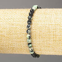 Браслет із натурального камня Хризокола гранована кулька d-5мм L-18см (стрейч) купити біжутерію оптом в інтернеті