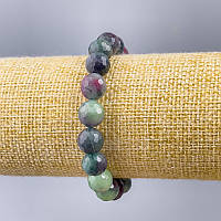 Браслет Цоїзіт натуральний камінь гранована кулька d-10мм+- L-18см (стрейч) купити біжутерію дешево оптом в інтернеті